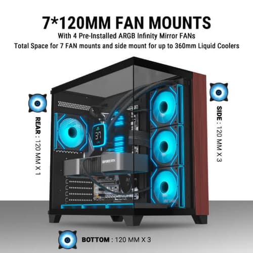 Ant Esports Crystal Wood ARGB ATX Mid Tower Case