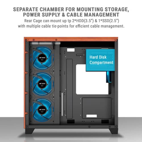 Ant Esports Crystal Wood ARGB ATX Mid Tower Case
