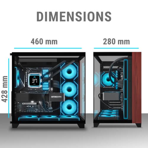 Ant Esports Crystal Wood ARGB ATX Mid Tower Case