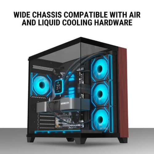 Ant Esports Crystal Wood ARGB ATX Mid Tower Case