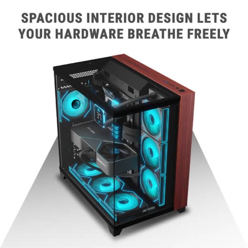 Ant Esports Crystal Wood ARGB ATX Mid Tower Case