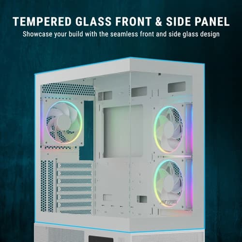 Ant Esports Crystal X3 LCD ARGB White ATX Mid Tower Case
