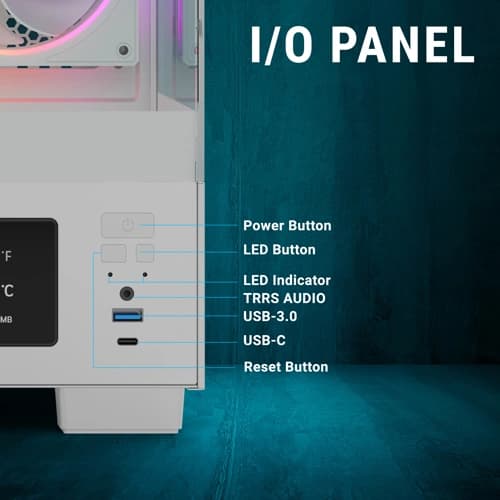 Ant Esports Crystal X3 LCD ARGB White ATX Mid Tower Case