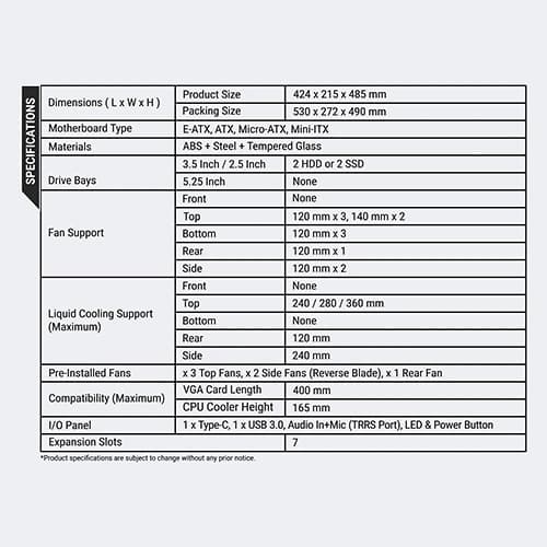 Ant Esports Crystal X6 Digital ARGB E-ATX Mid Tower case