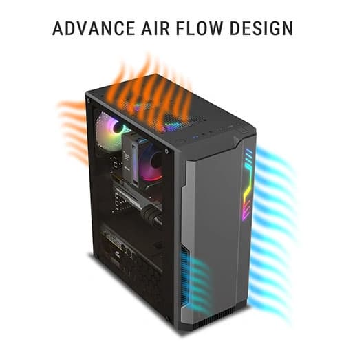 Ant Esports Eclipse Black-Grey ARGB ATX Mid Tower Case