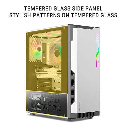 Ant Esports Eclipse White-Grey ARGB ATX Mid Tower Case