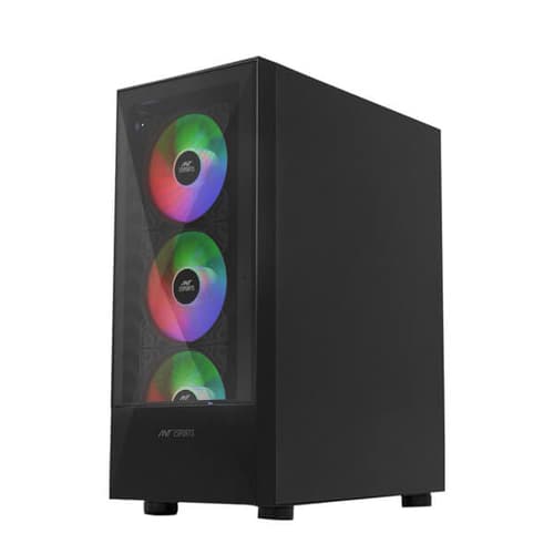 Ant Esports ICE-100 Auto RGB (ATX) Mid Tower Cabinet (Black)