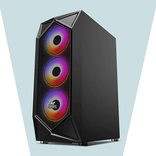 Ant Esports ICE-150TG Mesh (ATX) Mid Tower Cabinet (Black)