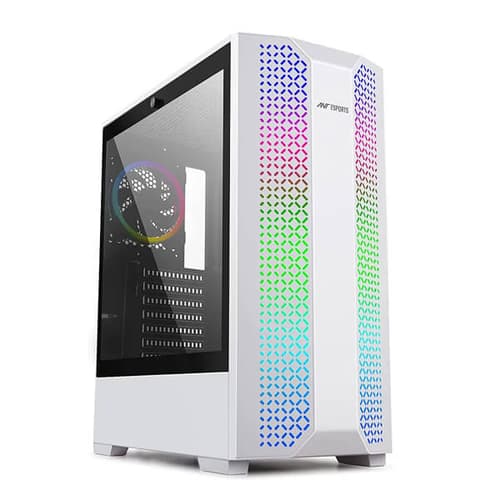 Ant Esports ICE-280TG RGB (ATX) Mid Tower Cabinet (White)