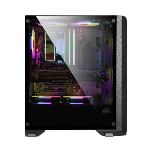 Ant Esports ICE-311MT Auto RGB (ATX) Mid Tower Cabinet (Black)