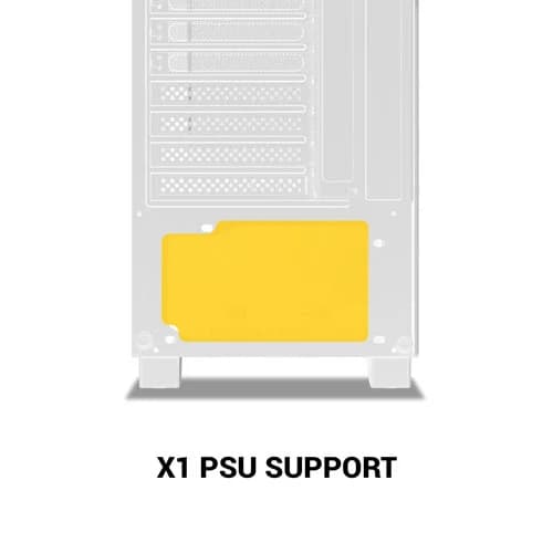 Ant Esports X2 LCD White ARGB ATX Mid Tower Case