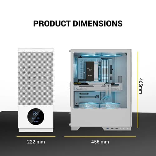 Ant Esports X2 LCD White ARGB ATX Mid Tower Case