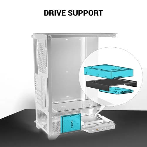 Ant Esports X2 LCD White ARGB ATX Mid Tower Case