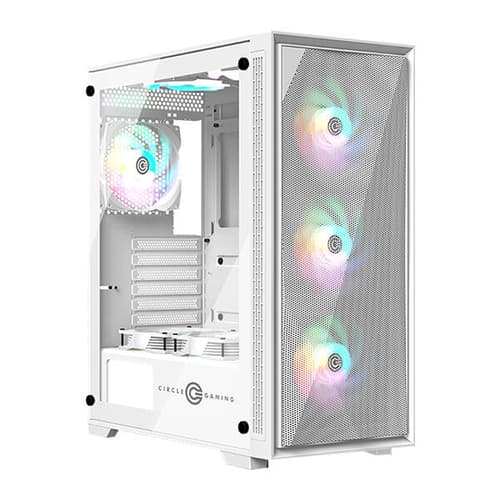 Circle Furious 360 Mesh ARGB (E-ATX) Mid Tower Gaming Cabinet (White)