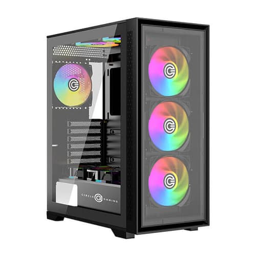Circle Furious 240 Glass ARGB (ATX) Mid Tower Gaming Cabinet (Black)