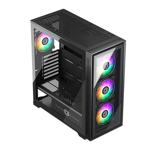Circle Furious 360 Glass ARGB (E-ATX) Mid Tower Gaming Cabinet (Black)