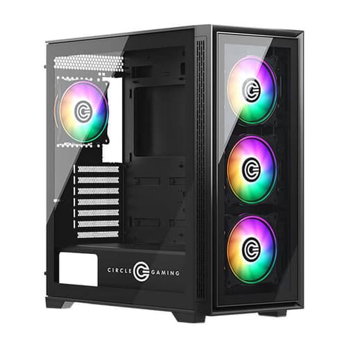 Circle Furious 360 Glass ARGB (E-ATX) Mid Tower Gaming Cabinet (Black)