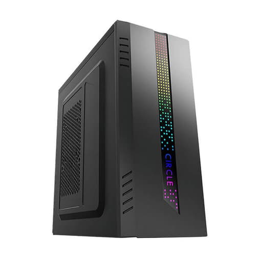 Circle Glare 3.0 with SMPS (ATX) Cabinet - C-DOT RGB Variant (Black)