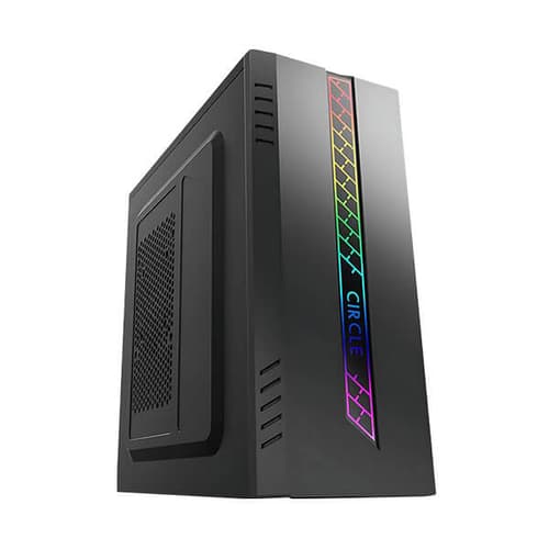 Circle Glare 3.0 with SMPS (ATX) Cabinet - C-Line RGB Variant (Black)