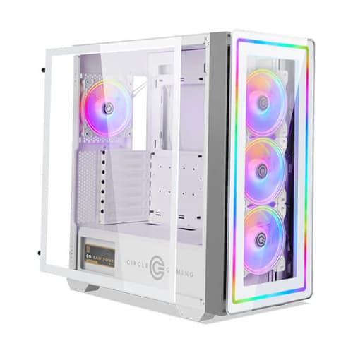 Circle Infernova ZX ARGB (E-ATX) Mid Tower Cabinet (White)