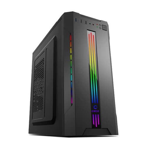 Circle Radient 3.0 with SMPS (M-ATX) Mini Tower Cabinet (Black)