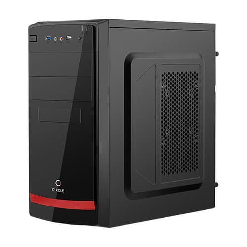 Circle Verve 3.0 with SMPS (M-ATX) Mini Tower Cabinet (Black)