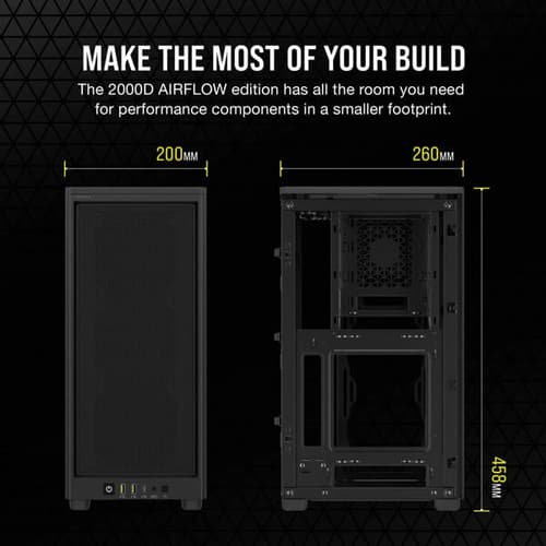 Corsair 2000D Airflow (M-ITX) Mini Tower Cabinet (Black)