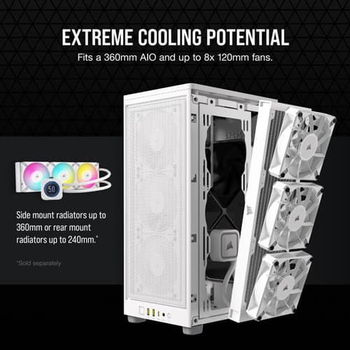 Corsair 2000D Airflow (M-ITX) Mini Tower Cabinet (White)