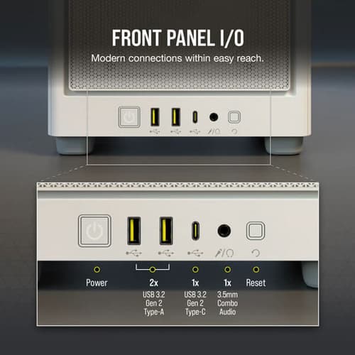 Corsair 2000D Airflow (M-ITX) Mini Tower Cabinet (White)