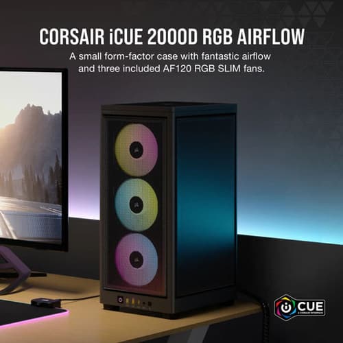 Corsair 2000D RGB Airflow (M-ITX) Mini Tower Cabinet (Black)
