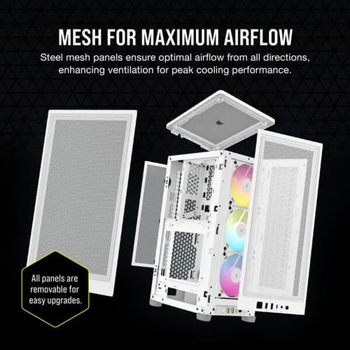 Corsair 2000D RGB Airflow (M-ITX) Mini Tower Cabinet (White)