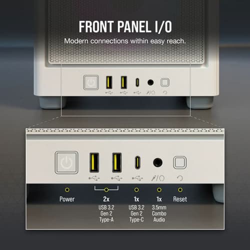 Corsair 2000D RGB Airflow (M-ITX) Mini Tower Cabinet (White)