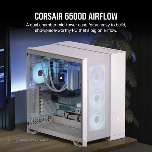 Corsair 6500D Airflow (E-ATX) Mid Tower Cabinet (White)