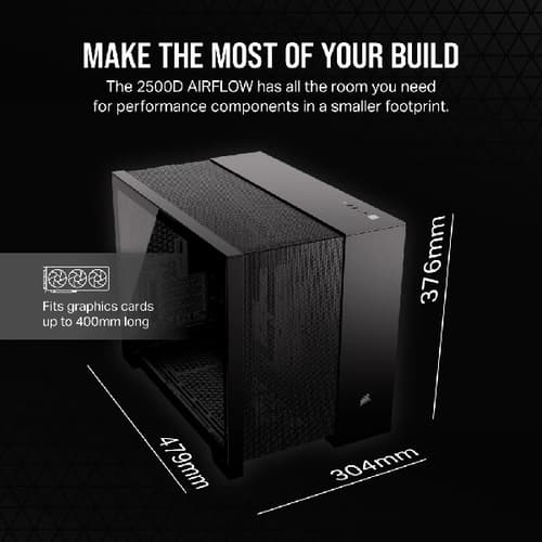 Corsair 2500D Airflow (M-ATX) Mini Tower Cabinet (Black)