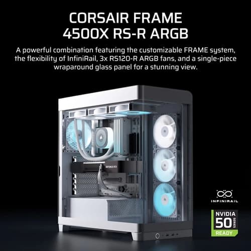Corsair Frame 4500X RS-R ARGB Panoramic Glass White E-ATX Mid Tower Case