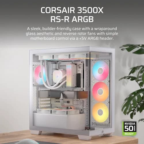 Corsair 3500X RS-R ARGB White E-ATX Mid Tower Case