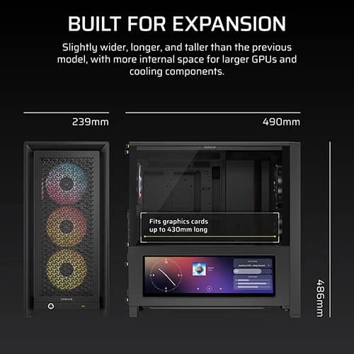 Corsair Frame 4000D LCD RS ARGB Premium E-ATX Mid Tower Case