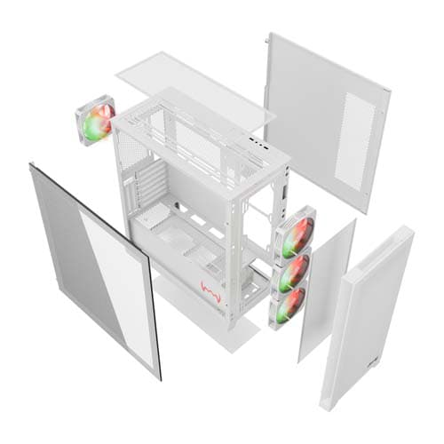 Dawg Y 720 White ARGB ATX Mid Tower Case