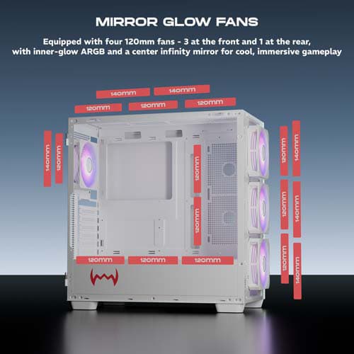 Dawg Y 804 White ARGB ATX Mid Tower Case