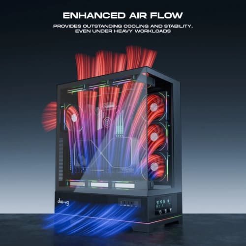 Dawg Y 990 ARGB E-ATX Mid Tower Case with Pre-installed 360mm AIO Cooler