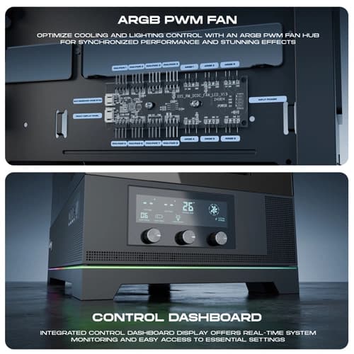 Dawg Y 990 ARGB E-ATX Mid Tower Case with Pre-installed 360mm AIO Cooler