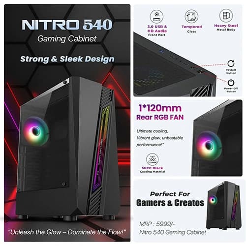 EVM Nitro 540 RGB ATX Mid Tower Case