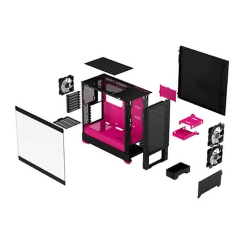 Fractal Design Pop Air RGB Magenta Core TG Clear Tint (ATX) Mid Tower Cabinet with Tempered Glass Side Panel (Black)