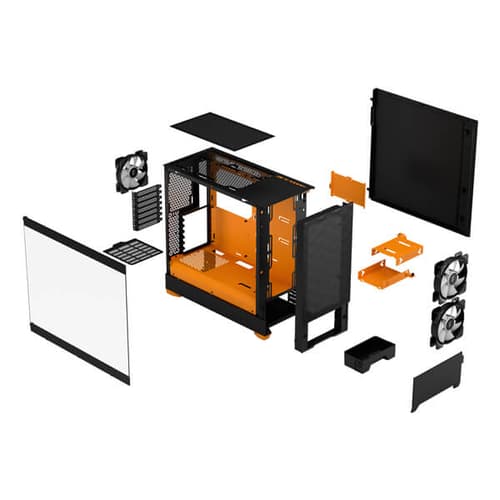 Fractal Design Pop Air RGB Orange Core TG Clear Tint (ATX) Mid Tower Cabinet with Tempered Glass Side Panel (Black)