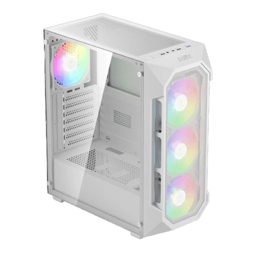 Gamdias Aura GC1 Elite WH V2 ARGB (ATX) Mid Tower Cabinet (White)