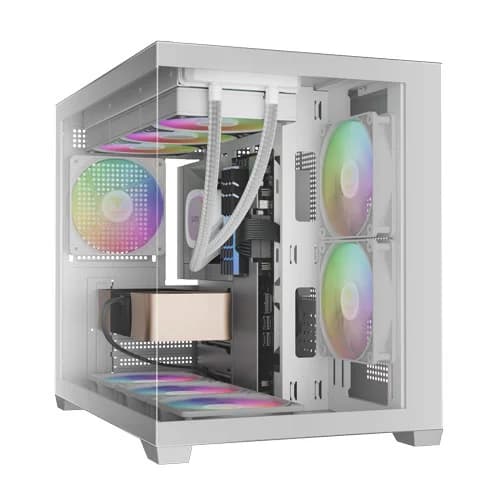 Gamdias Aura GC10M V2 White ARGB M-ATX Mini Tower Case