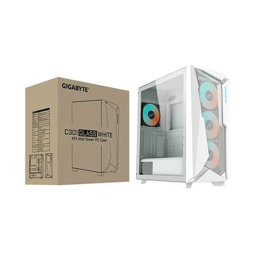 Gigabyte C301 Glass ARGB (E-ATX) Mid Tower Cabinet (White)