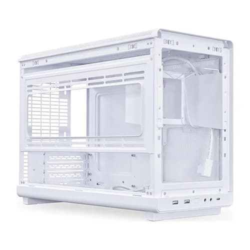 Lian Li A3-mATX Wood White Mini Tower Case with Glass Side Panel