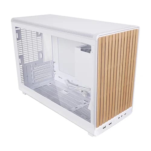 Lian Li A3-mATX Wood White Mini Tower Case with Glass Side Panel