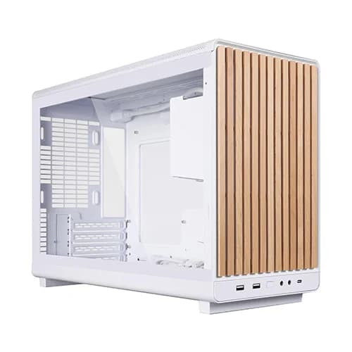 Lian Li A3-mATX Wood White Mini Tower Case with Glass Side Panel